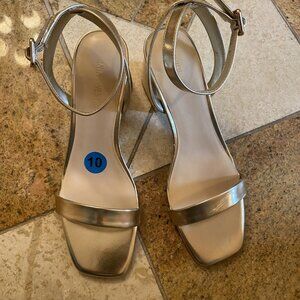NEW - Nine West Gold Evening Sandals